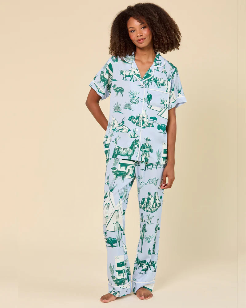 Blue Hunter Marfa Toile Pajama Pants Set