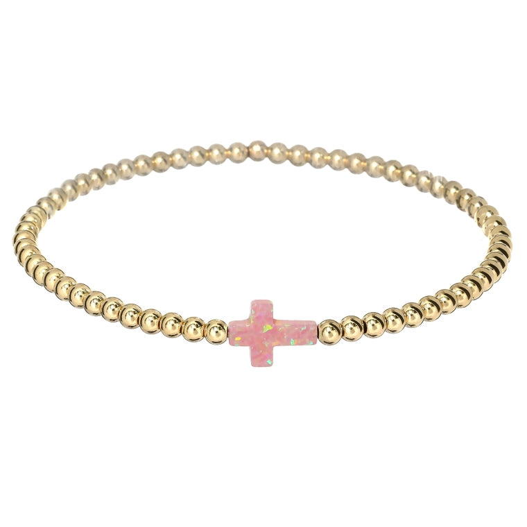 Cross Opal Stretch Bracelet