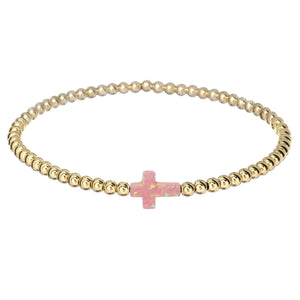 Cross Opal Stretch Bracelet