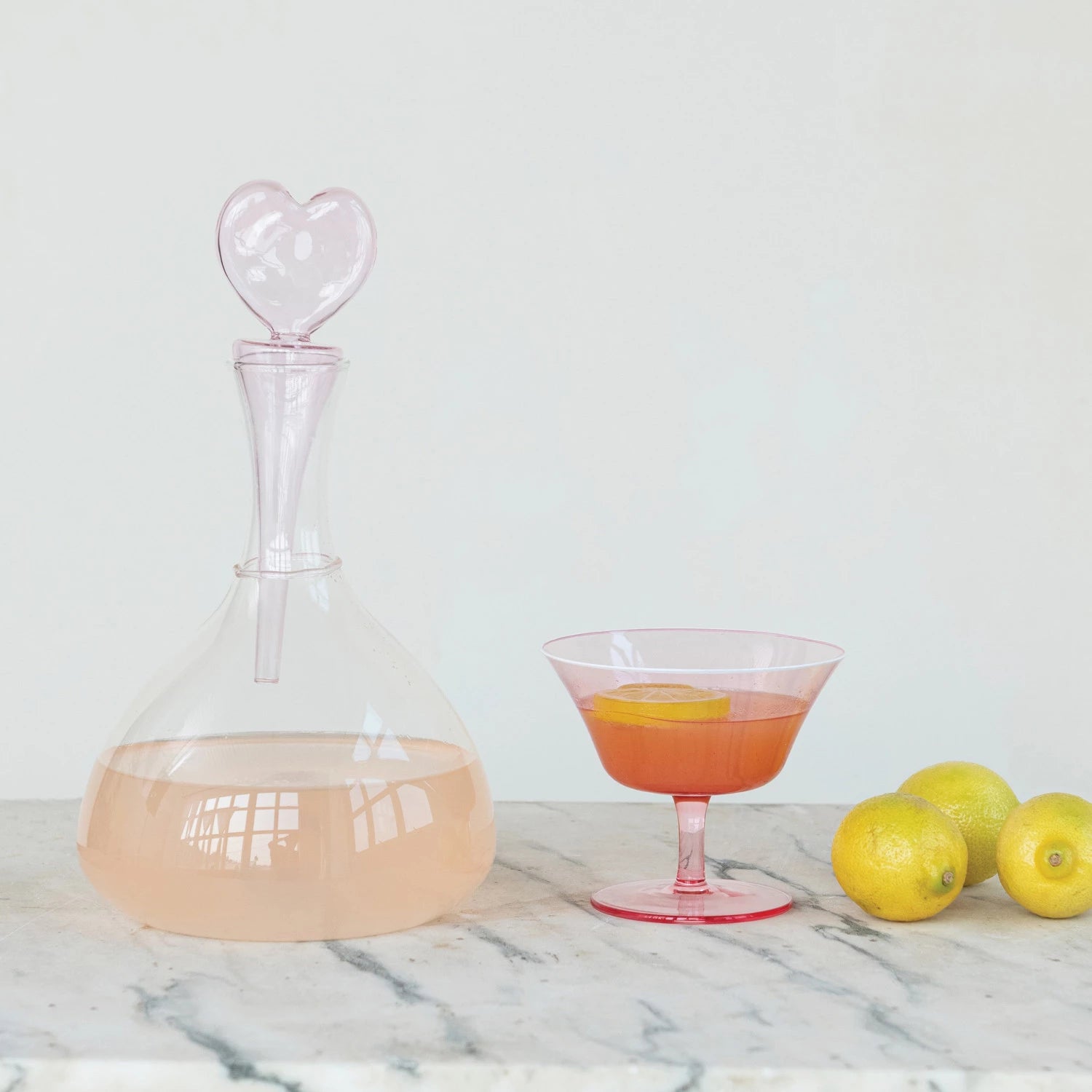 Glass Decanter with Heart Shaped Stopper