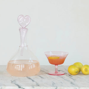 Glass Decanter with Heart Shaped Stopper