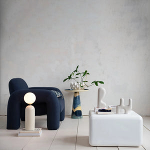 Cream Frosted Globe Table Lamp