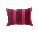 Burgundy &amp; Rose Striped Lumbar Pillow