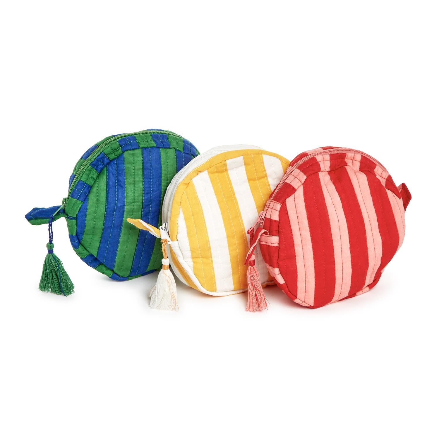 Small Round Striped Multi-Purpose Pouch