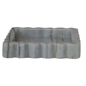 Grey Melange Marble Scalloped Tray