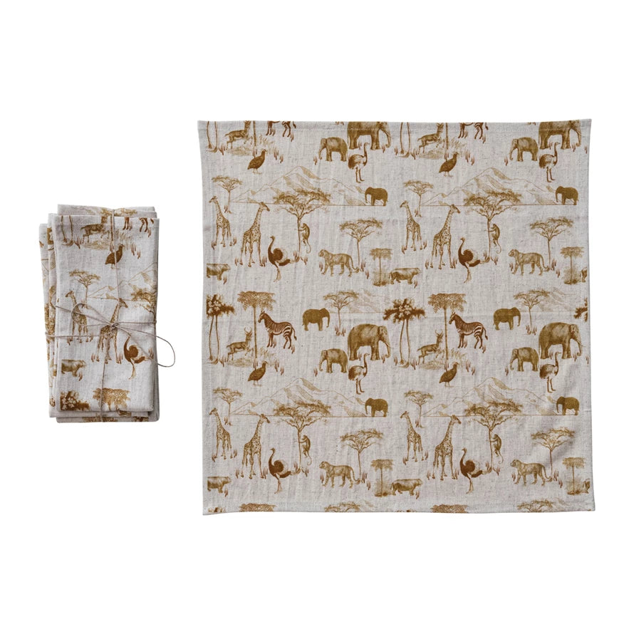 Safari Animal Cotton Napkins