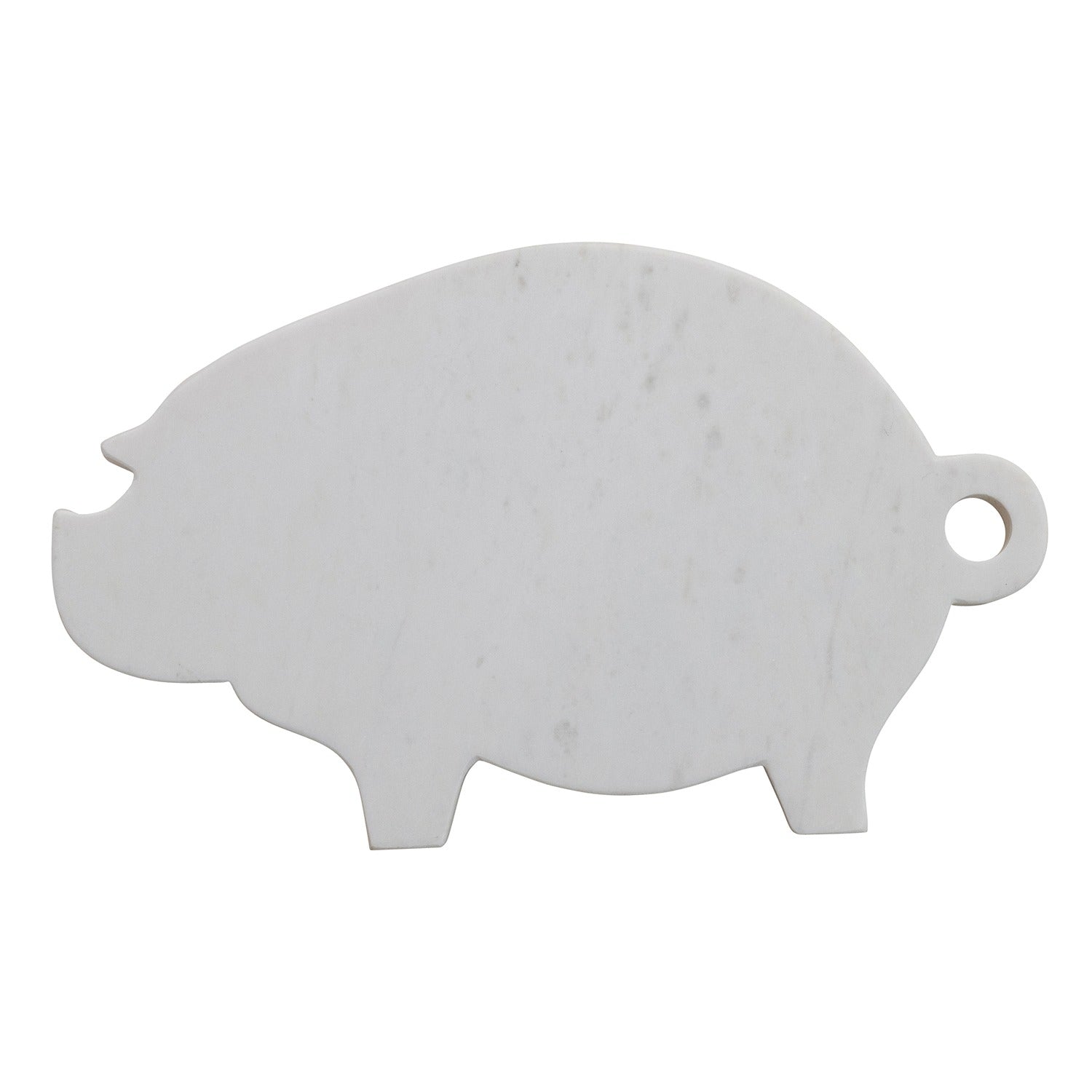 White Marble Pig Shaped Cutting Board w/ Handle