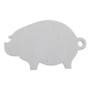 White Marble Pig Shaped Cutting Board w/ Handle