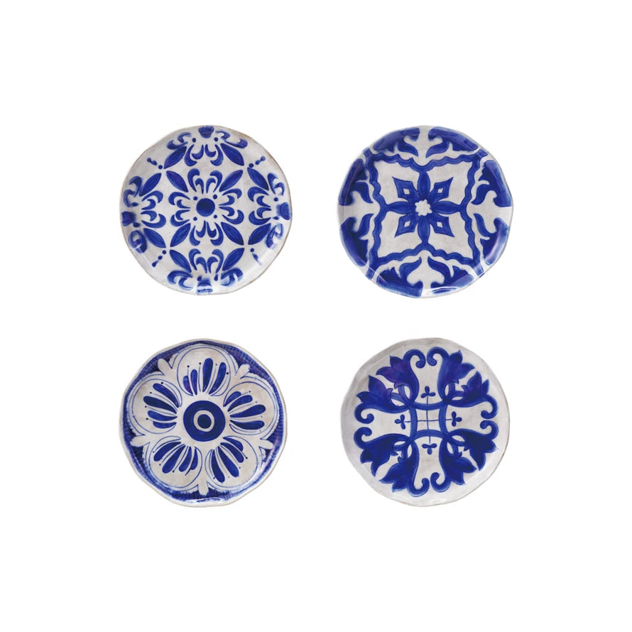 Blue & White Hand-Painted Plate