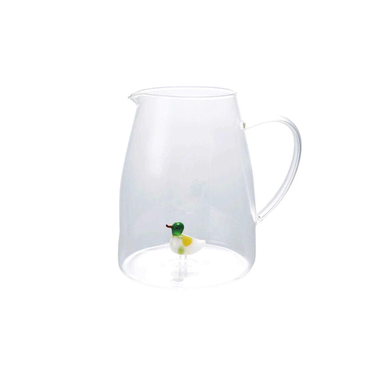 Hand-Blown Duck Glass Pitcher