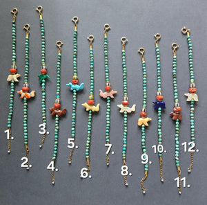 Natural Stone & Turquoise Animal Beaded Bracelet