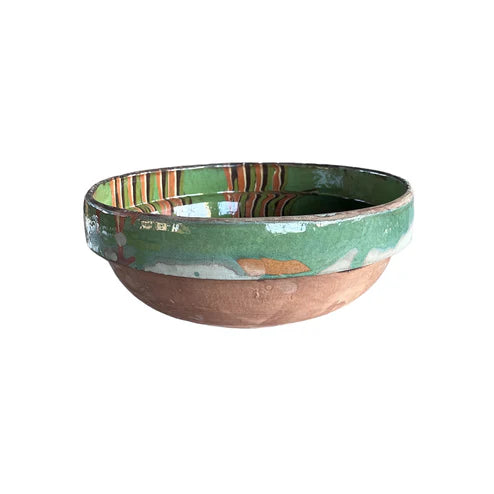Small Marbleized Green Cottage Crafted Bowl