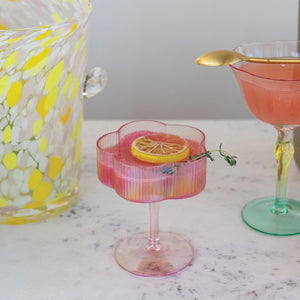 Flower Shaped Stemmed Coupe Glass