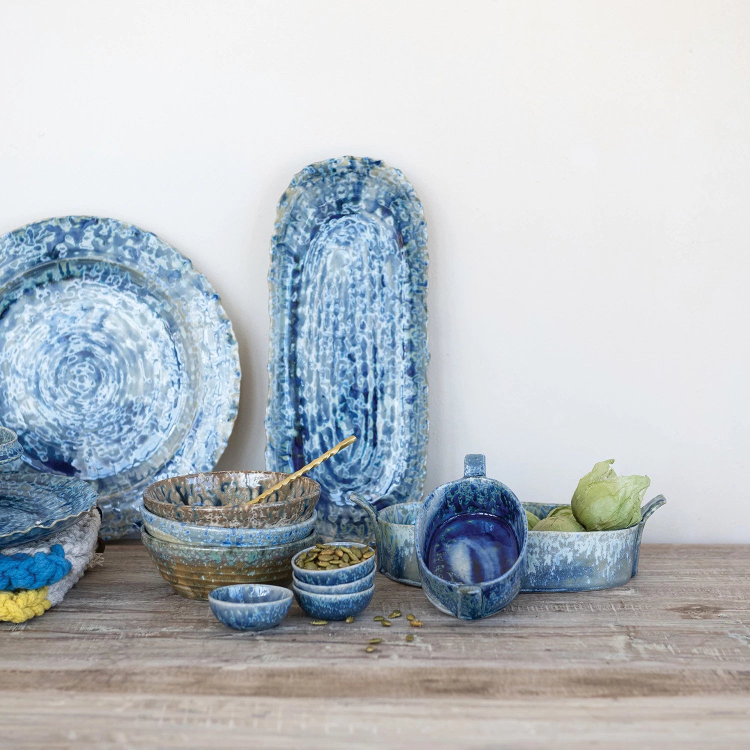 Blue Reactive Glaze Platter