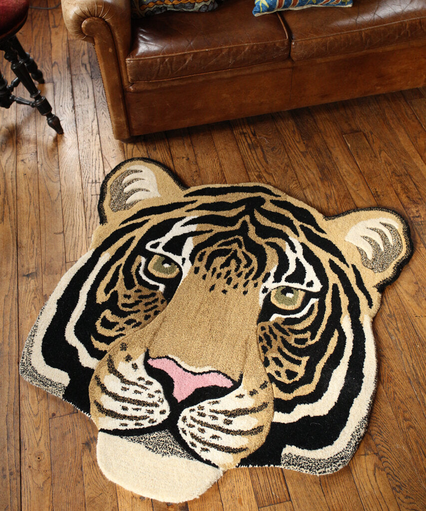 rajah tiger head rug large