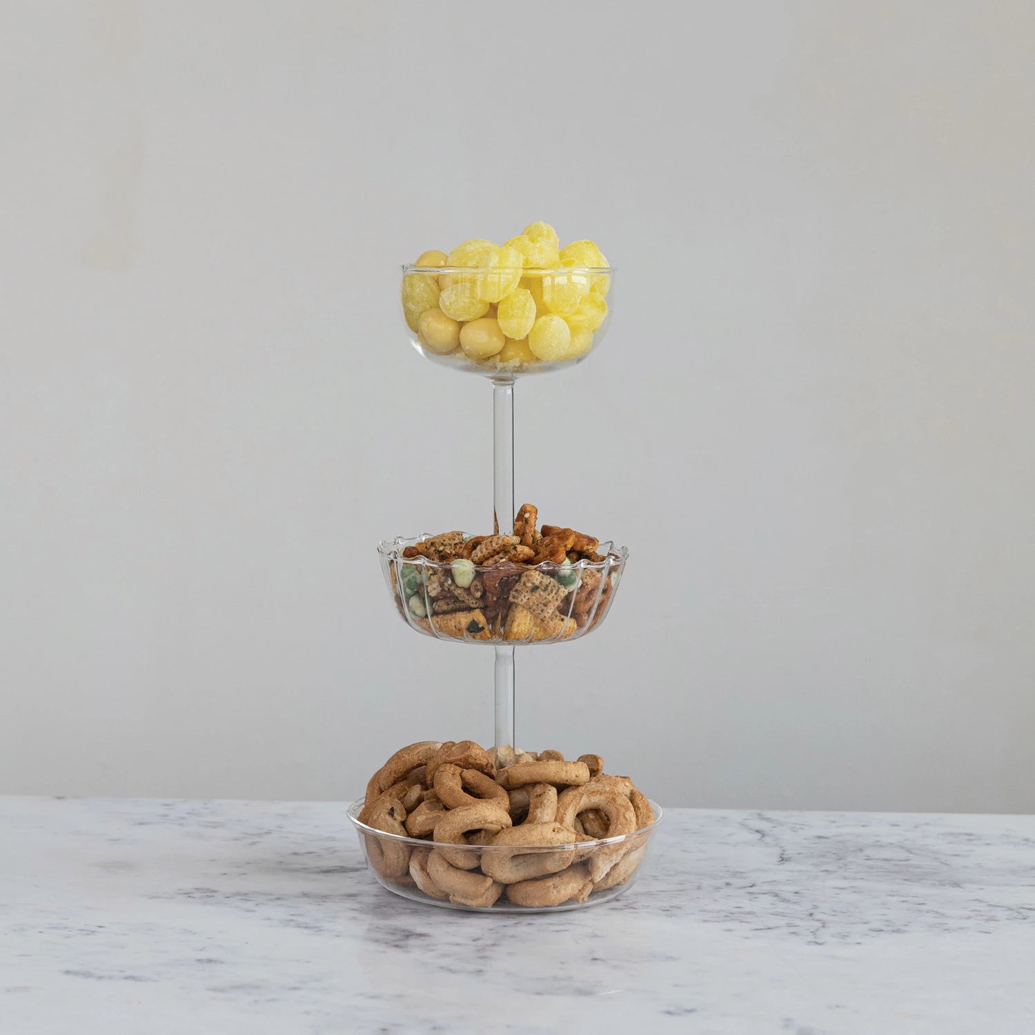 Three-Tier Glass Tray
