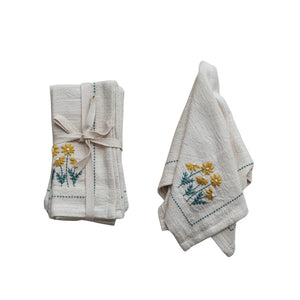 Flowers & French Knot Napkins