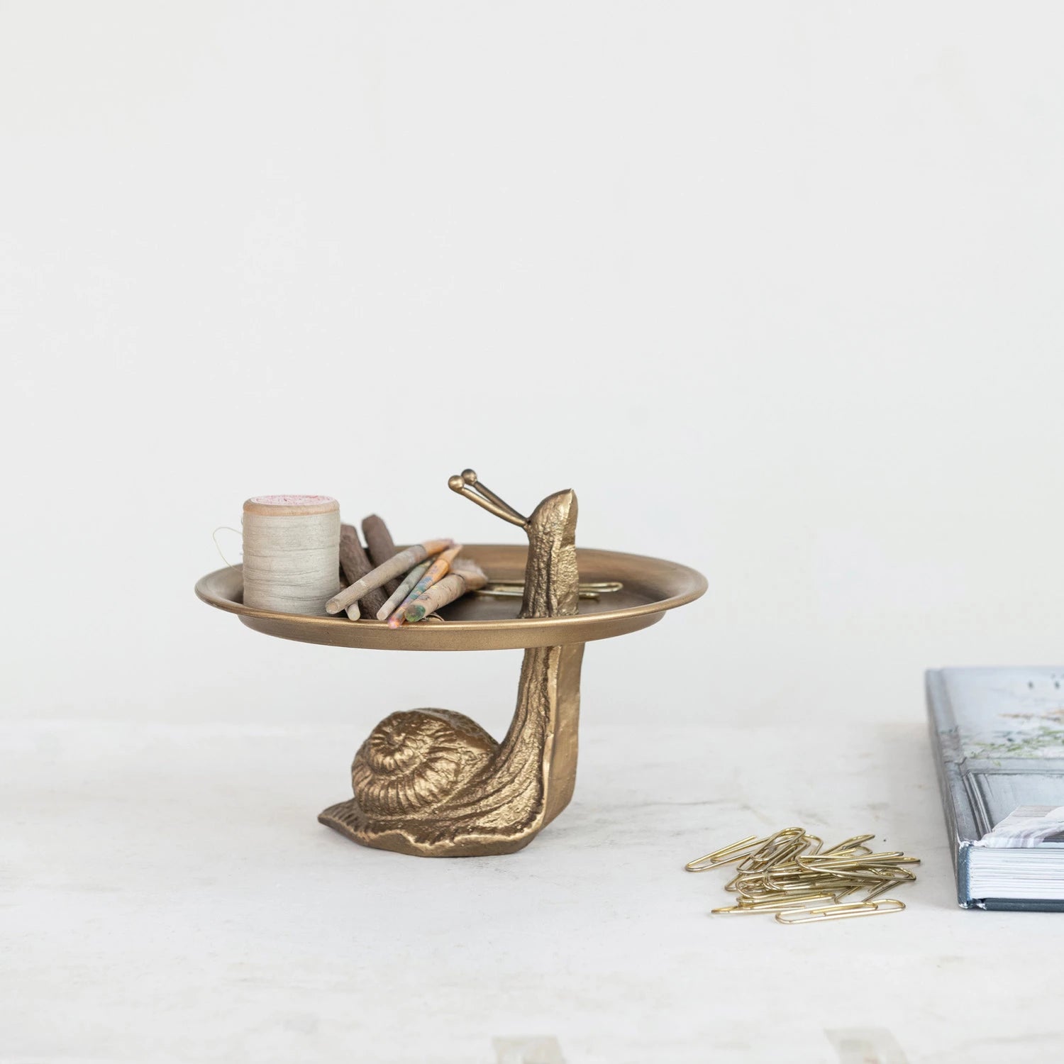 Gold Metal Snail Shaped Stand