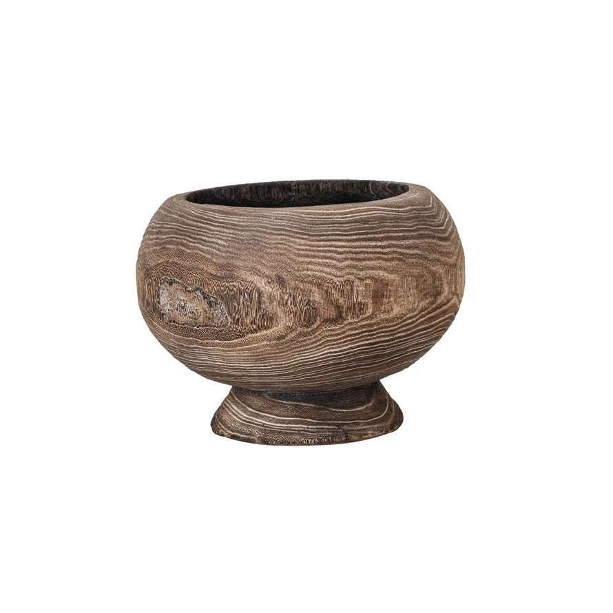 Paulownia Wood Planter, Stained Finish (Holds 8" Pot)