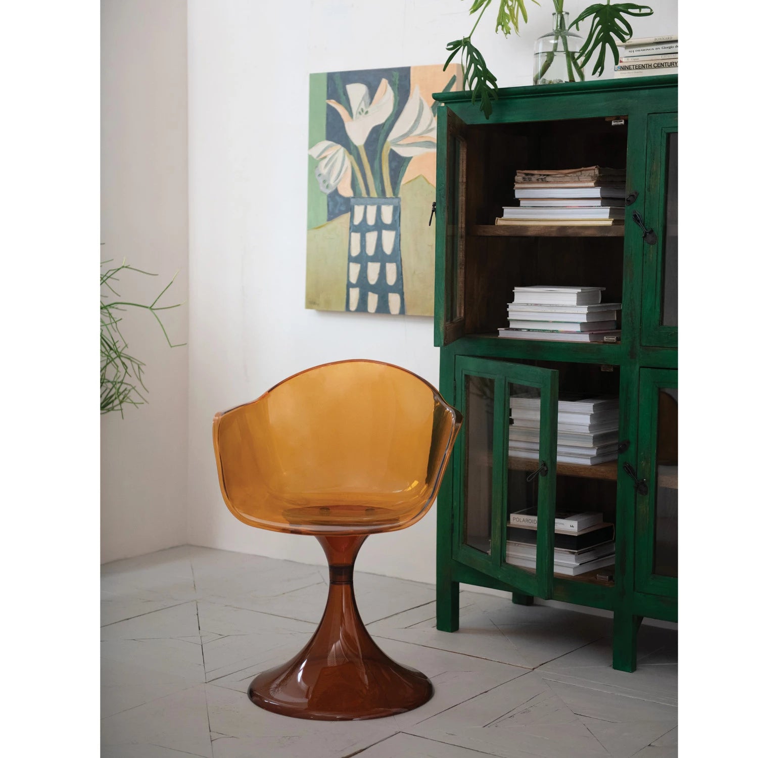 Amber Transparent Tulip Chair