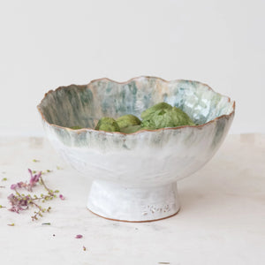Large Speckled Glaze Footed Bowl