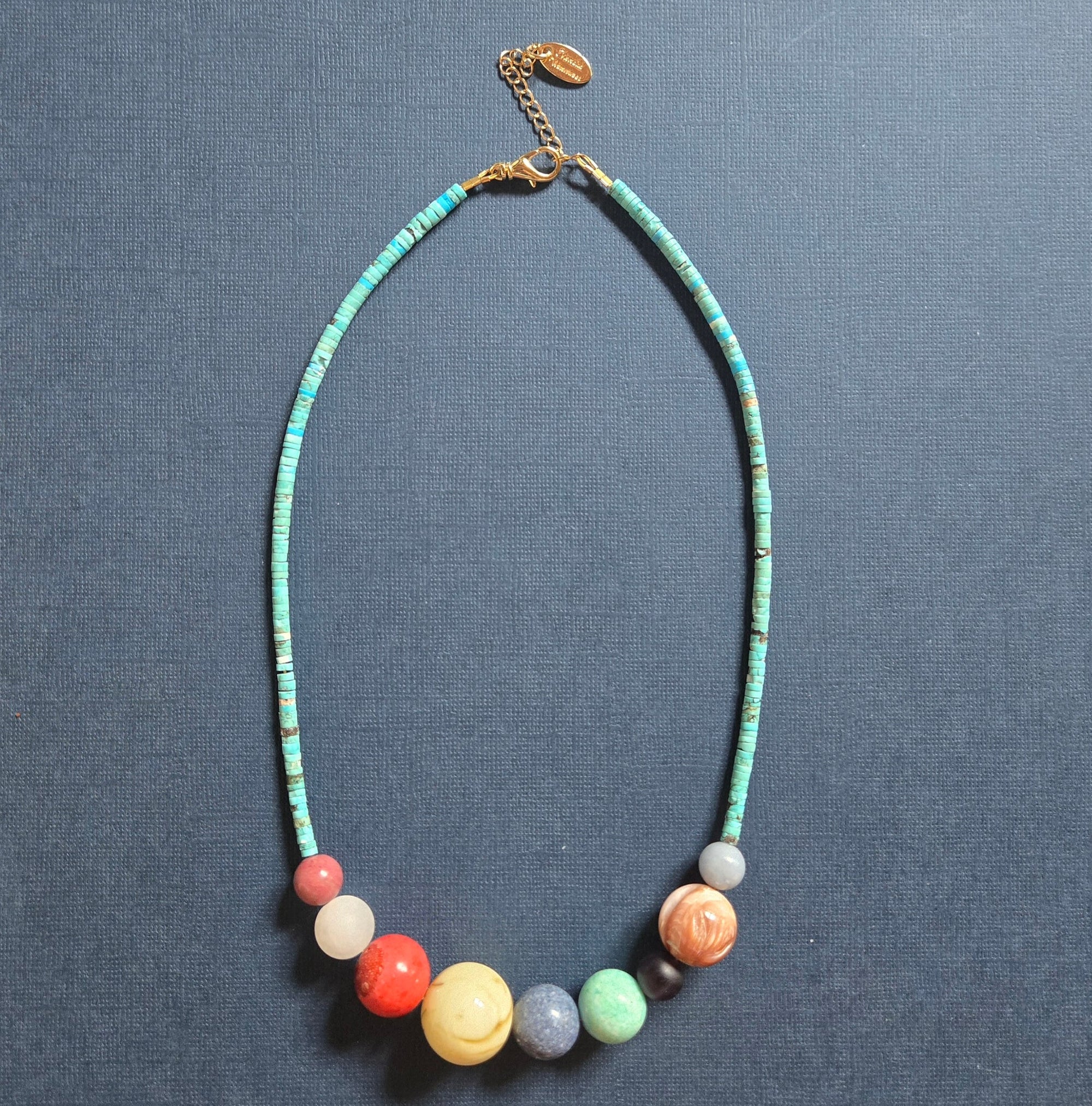 Turquoise & Multicolored Beads Necklace