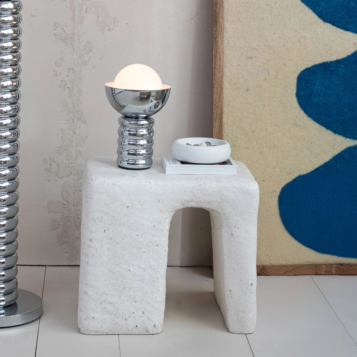 White Terrazzo Indoor/Outdoor Stool/Table
