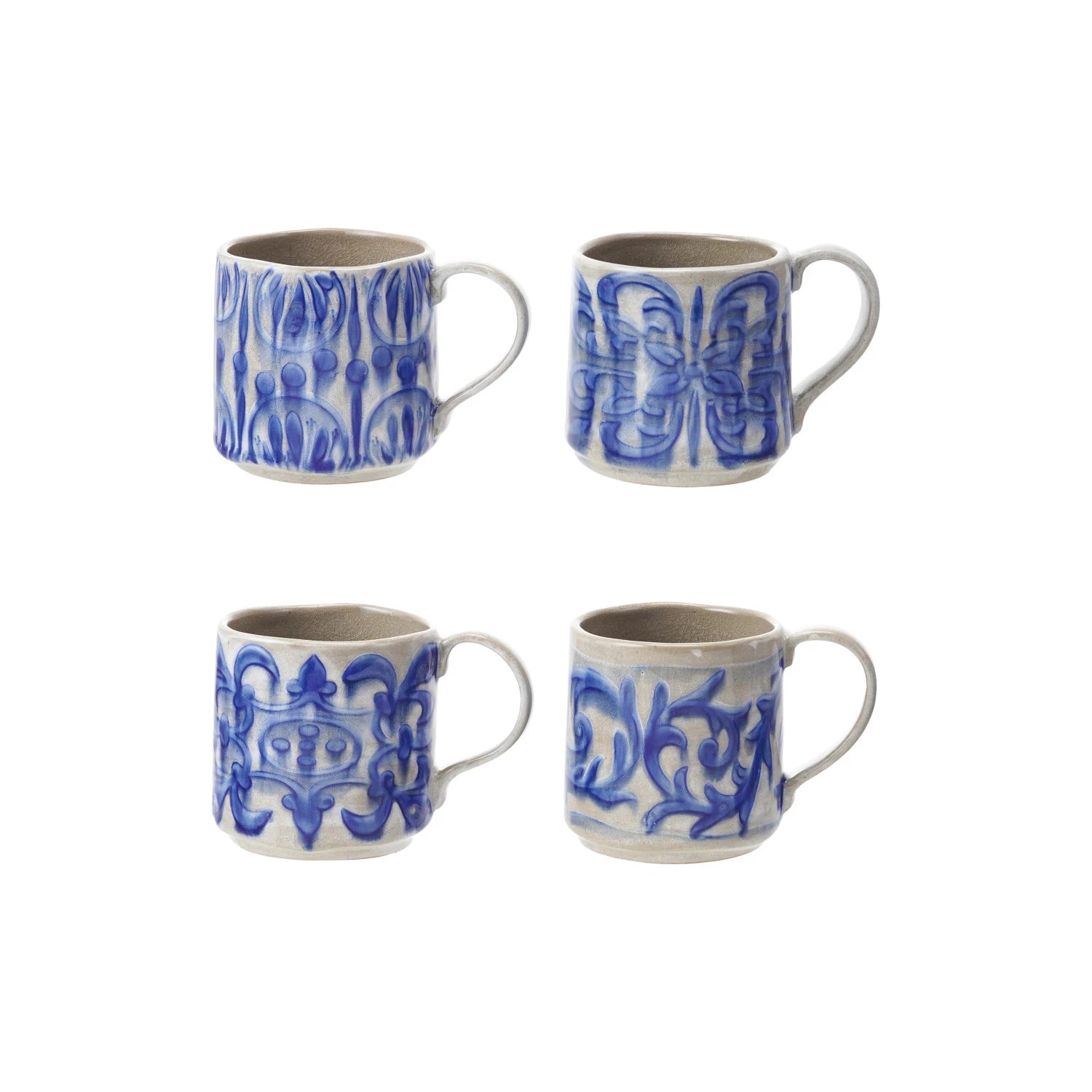 Blue & White Hand-Painted Mug