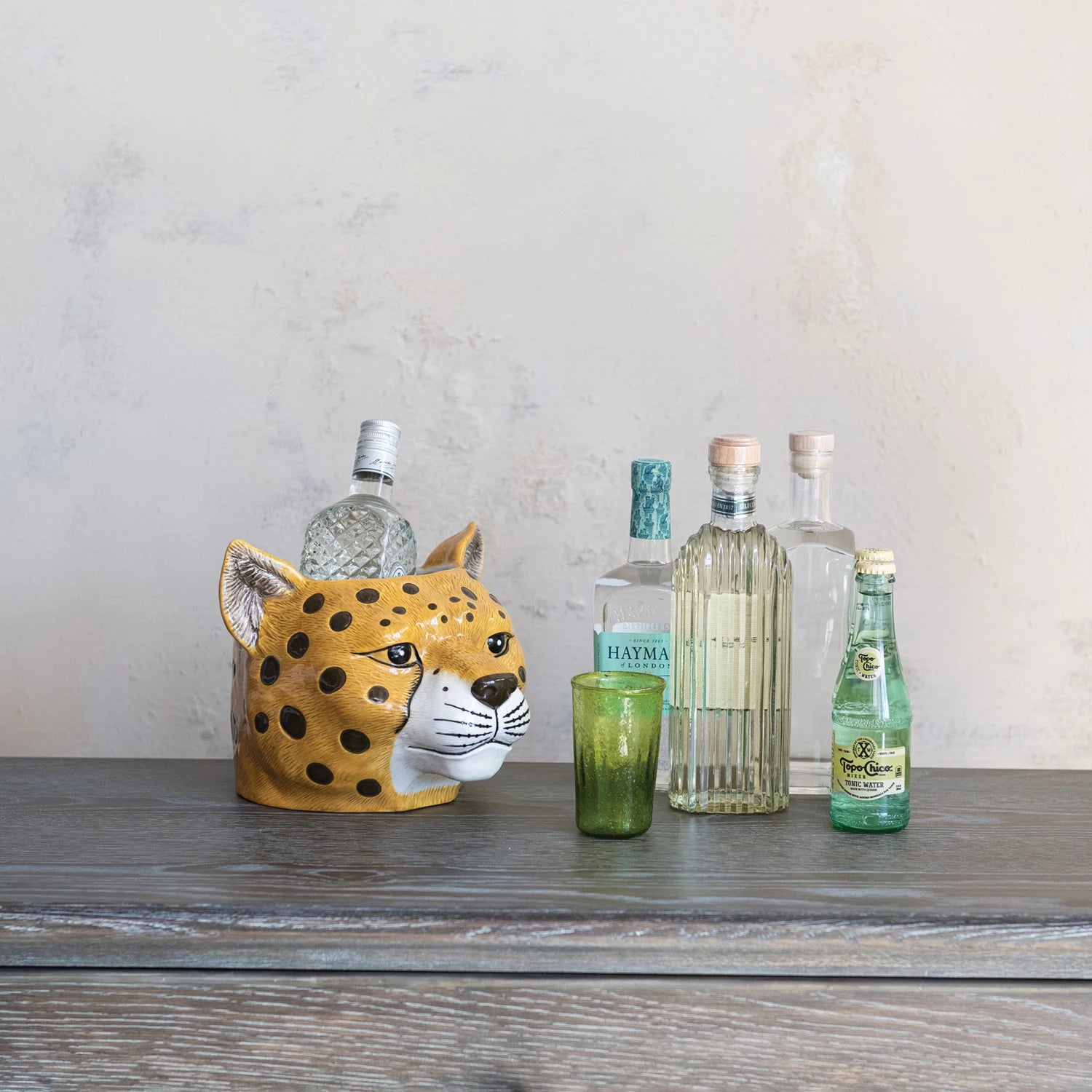 Cheetah Head Planter/Bottle Cooler