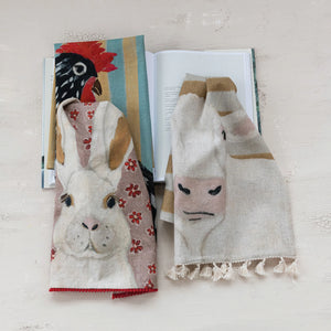 Animal Tea Towel with Tassels