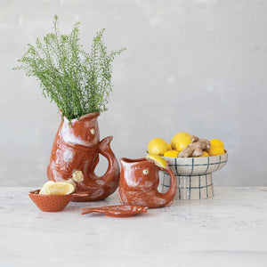 Stoneware Fish Shaped Pitcher/Vase