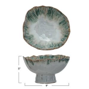 Large Speckled Glaze Footed Bowl
