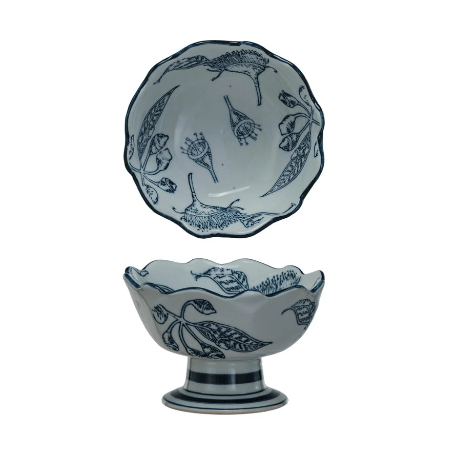Botanicals & Scalloped Footed Bowl