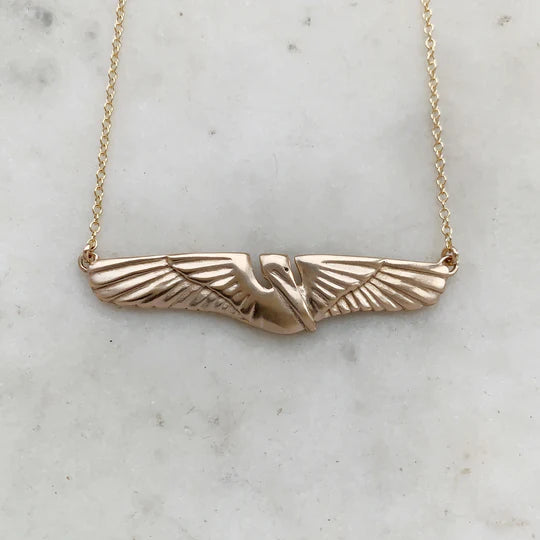 Bronze Pelican Bar Necklace - Large