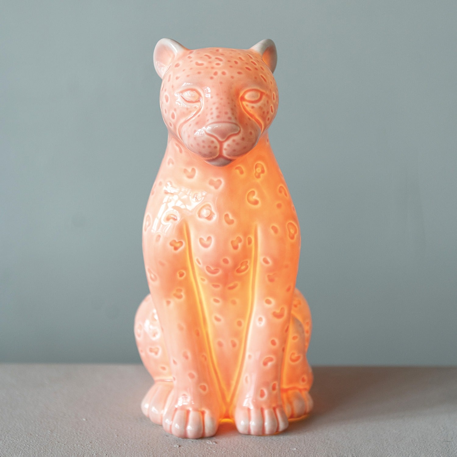 Pink Leopard Table Lamp