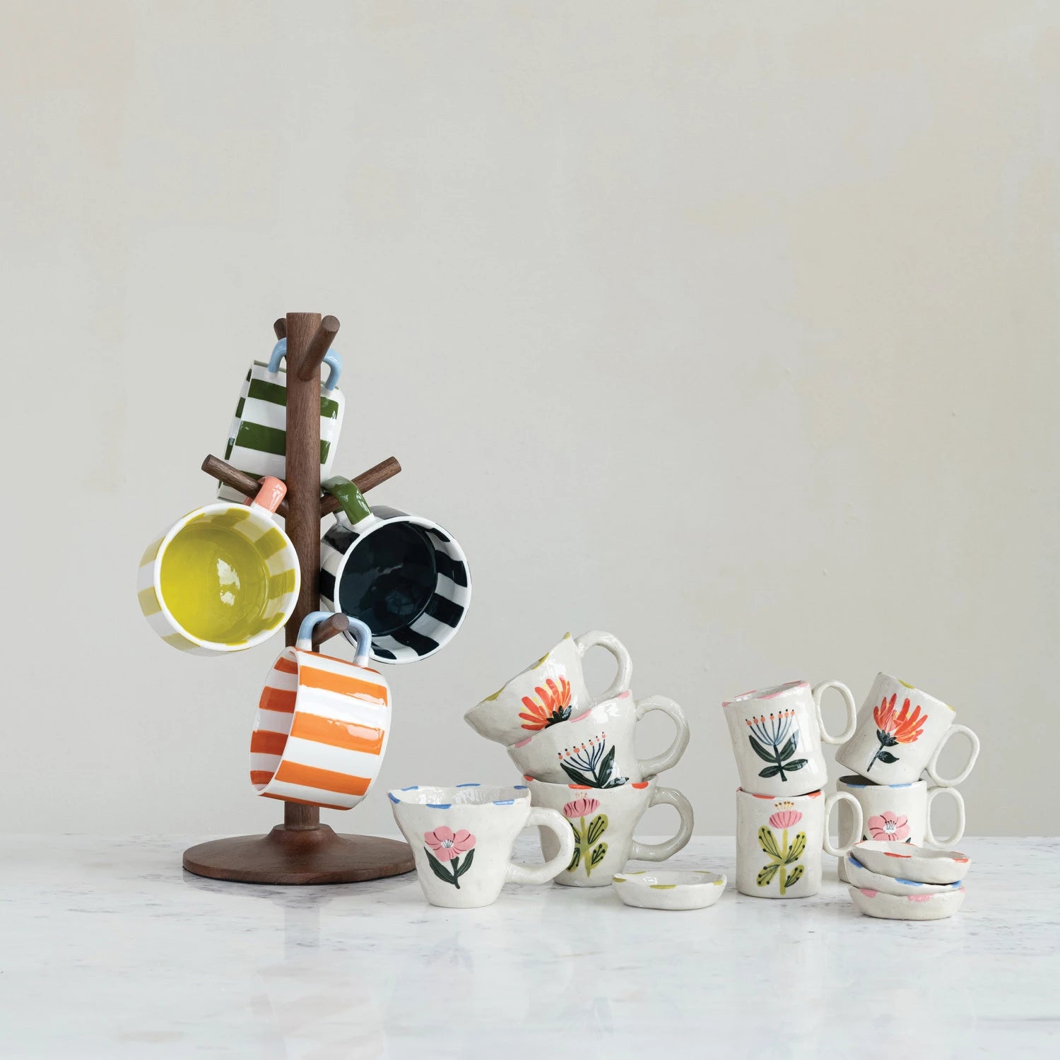 Hand-Painted Striped Mug