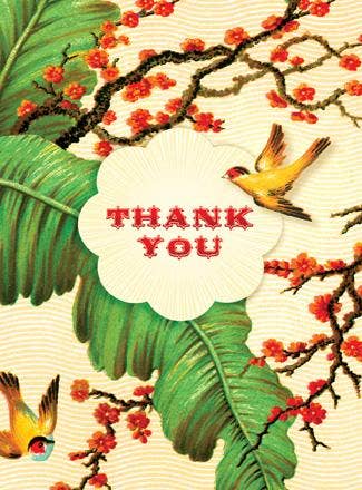 Birds and Blossoms Thank You Card