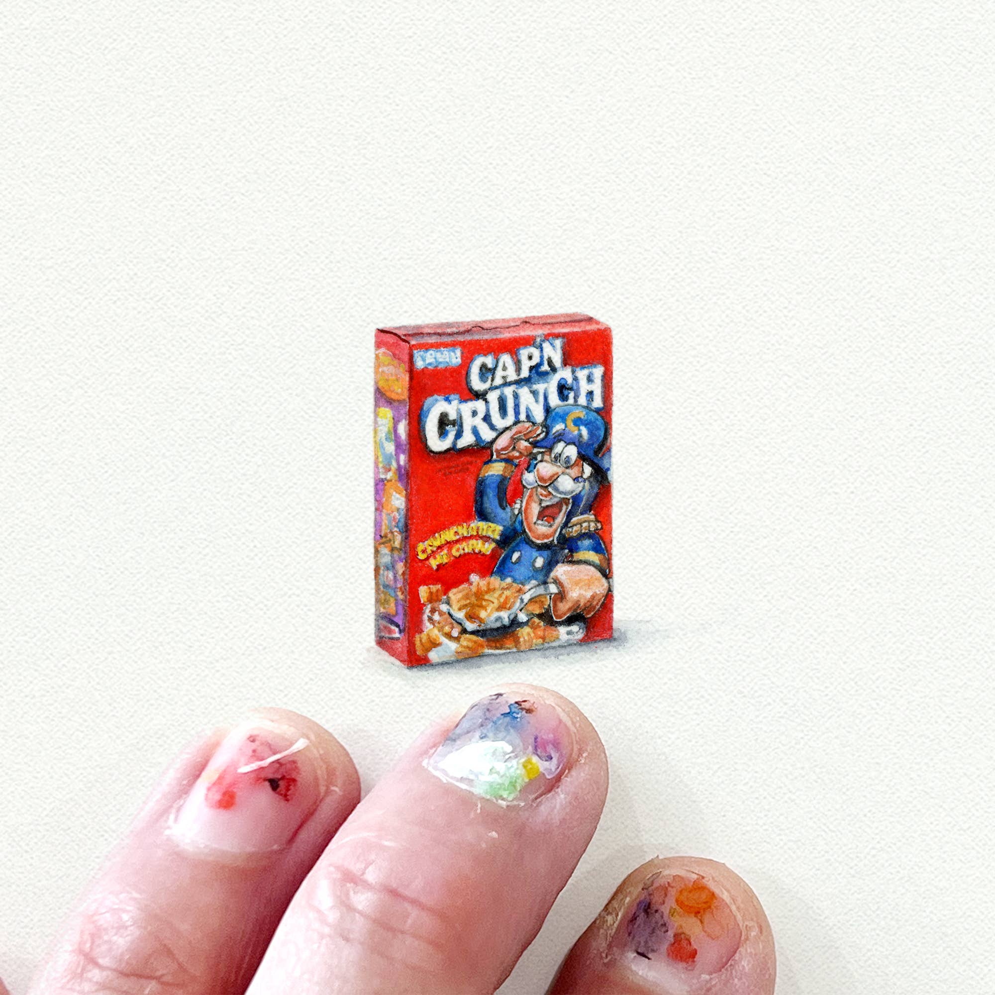 Cap'n Crunch Cereal Box Miniature Watercolor Print