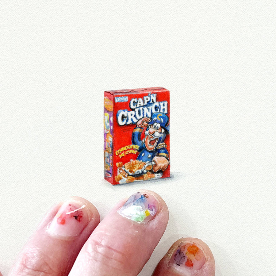 Cap'n Crunch Cereal Box Miniature Watercolor Painting