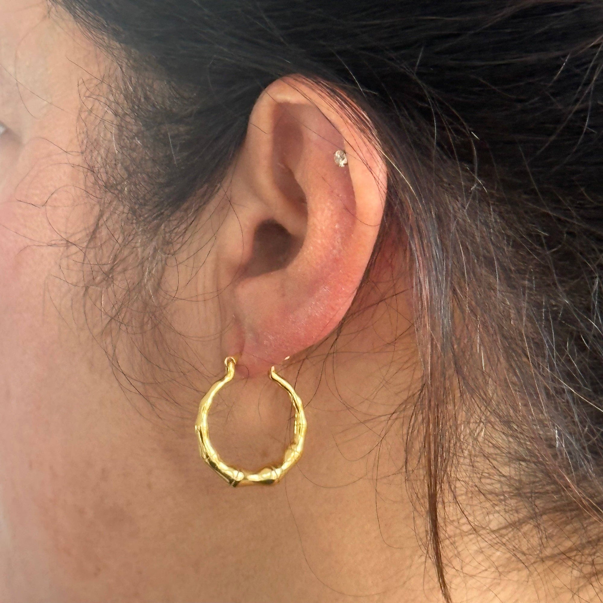 Bamboo Hoop Earrings