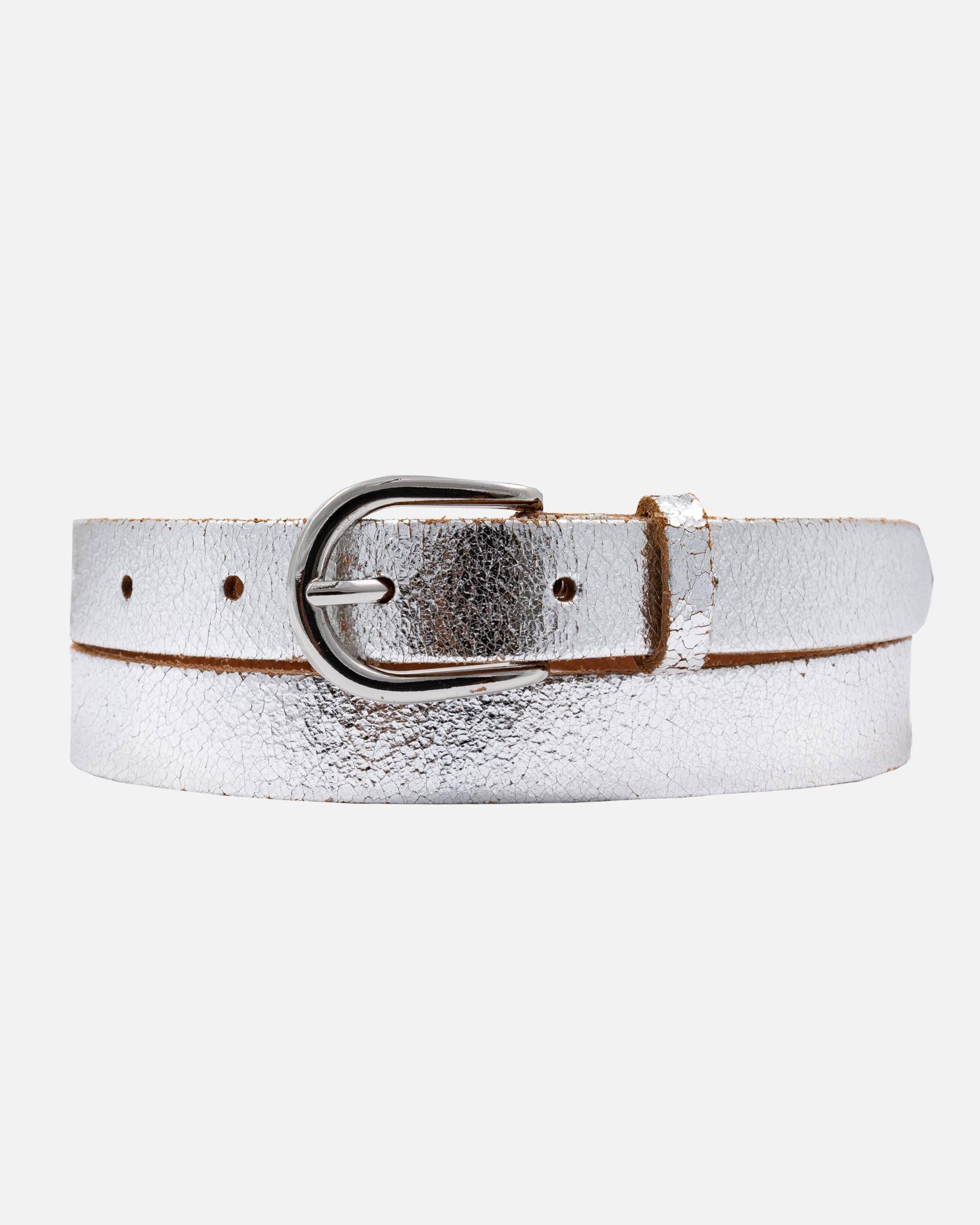 Eva - Metallic Skinny Leather Belt