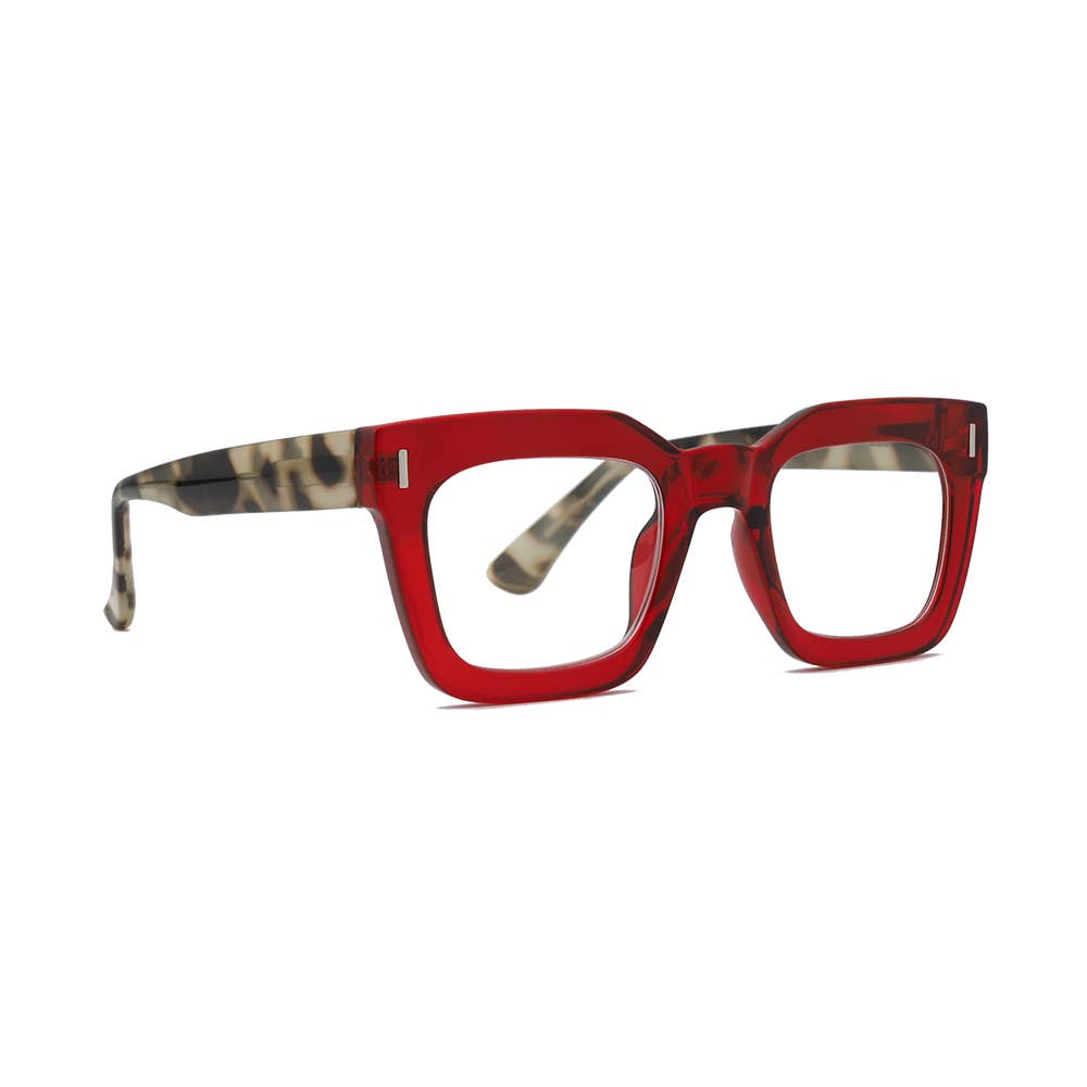 Transparent Red/Grey Tortoise NESS Blue Light Glasses