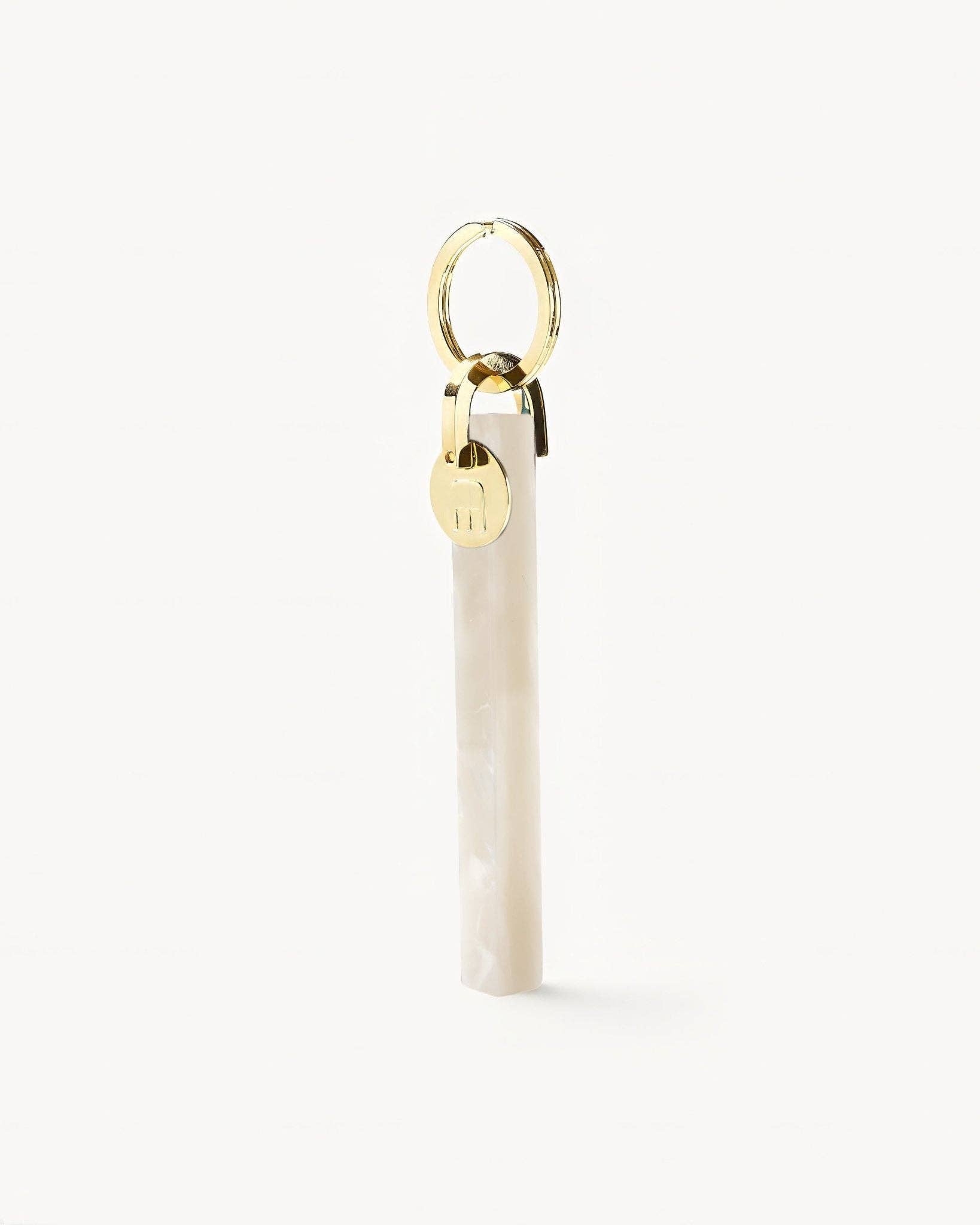 White Shell & Gold Bar Keychain