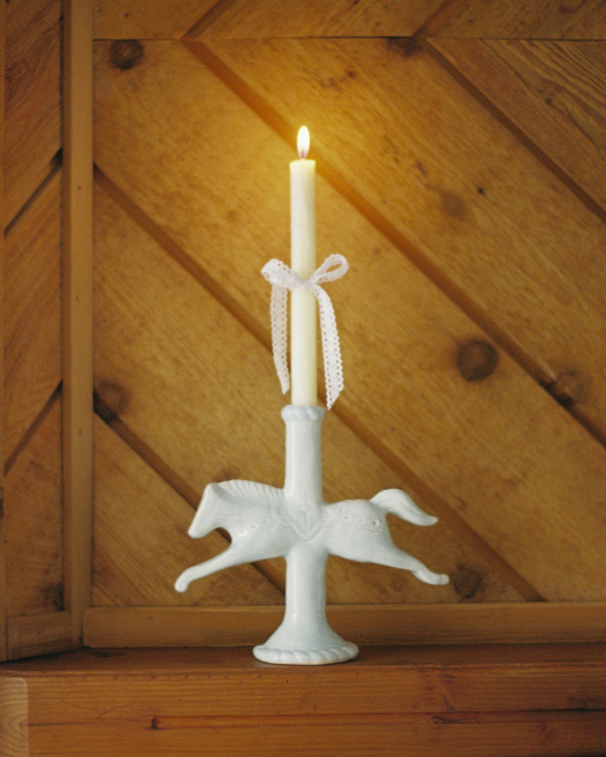 Blue Dala Horse Candlestick Holder