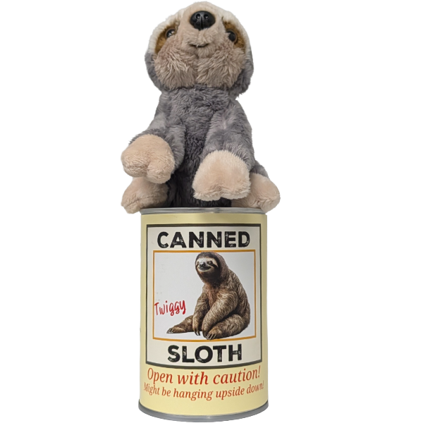 Twiggy the Canned Sloth - Stuffed Animal