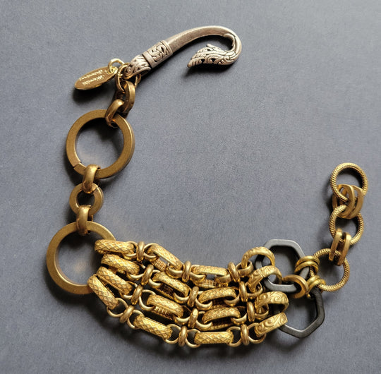 Multichain Brass Bracelet