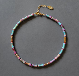Dyed Ocean Jasper Bone Bead Necklace