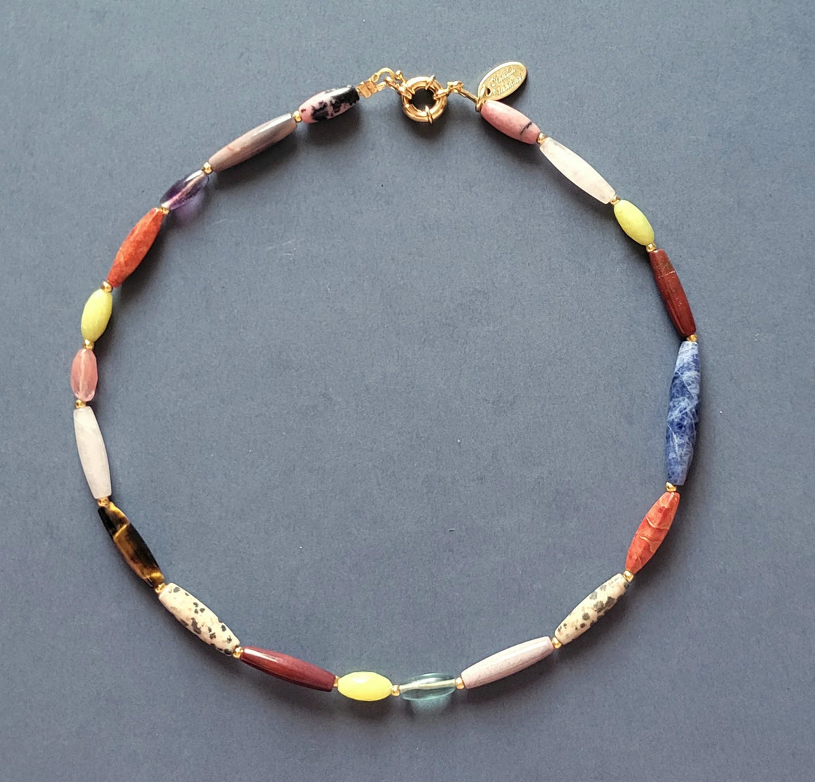 Mixed Elongated Bead Necklace