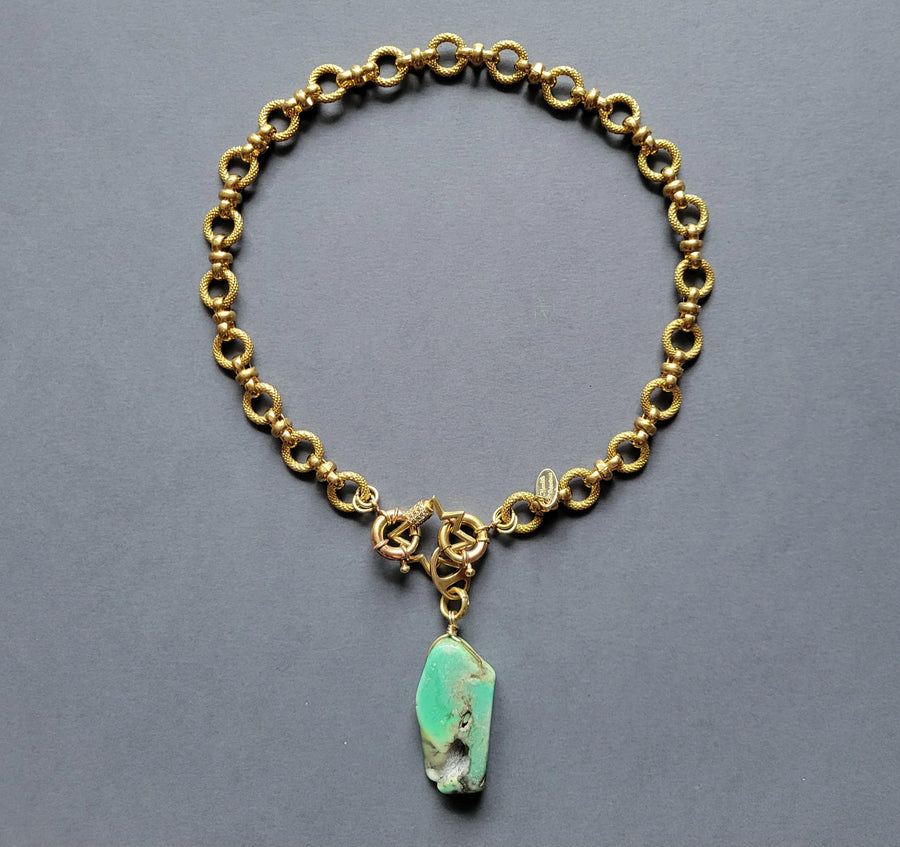 Brass & Chrysoprase Necklace