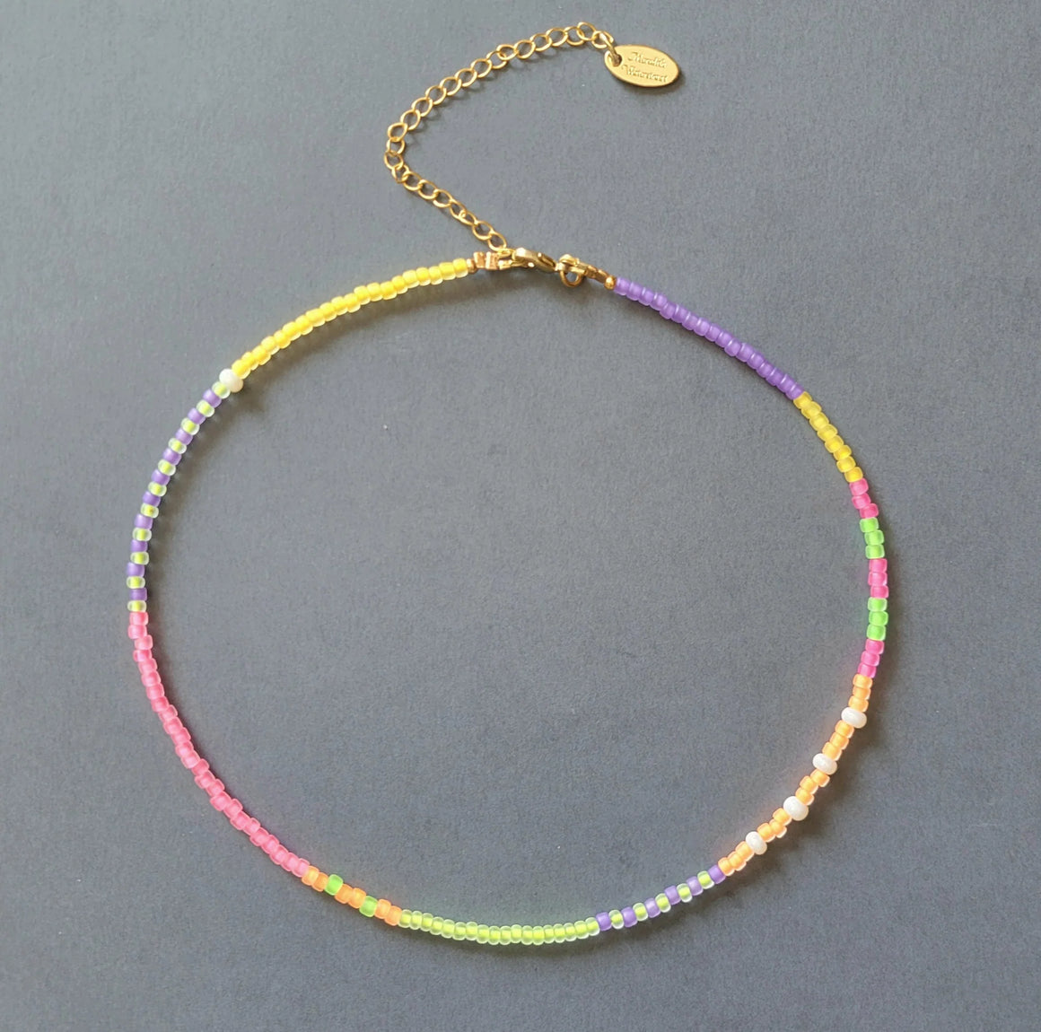 Multicolored Glass Seed Bead Necklace